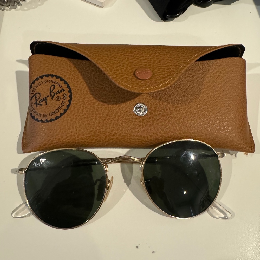 rayban metal round glasses